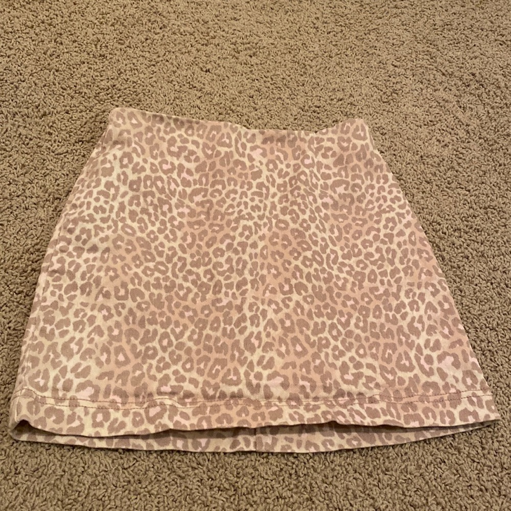 Wild fable light pink cheetah print leopard print denim skirt